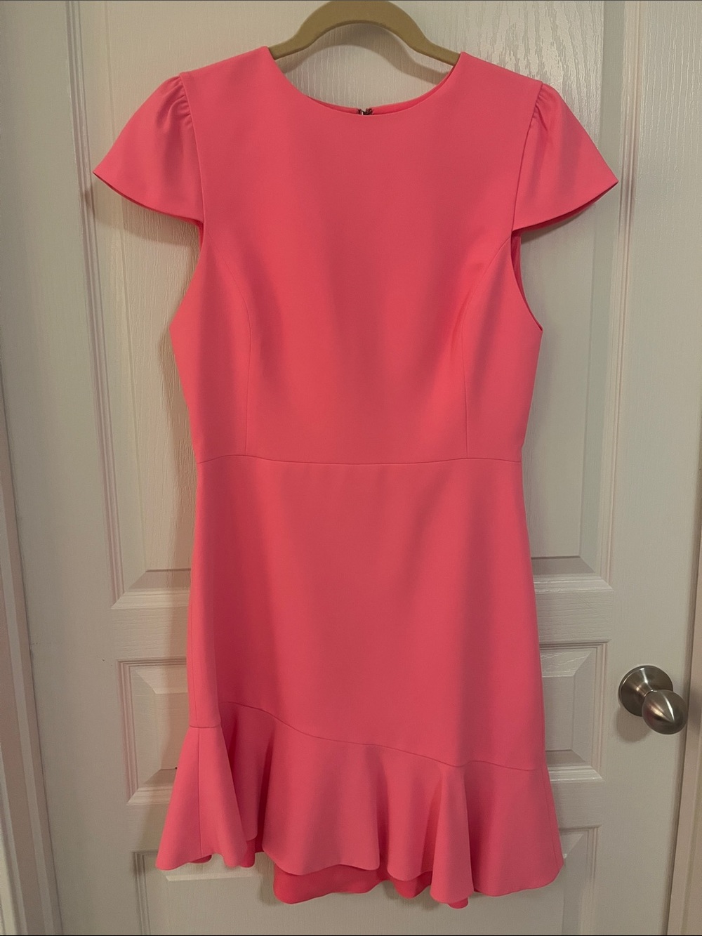 Alice + Olivia Vibrant Pink Ruffle-Hem Mini Dress